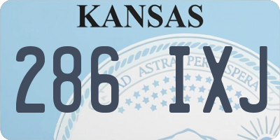 KS license plate 286IXJ
