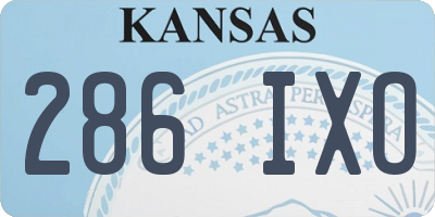 KS license plate 286IXO