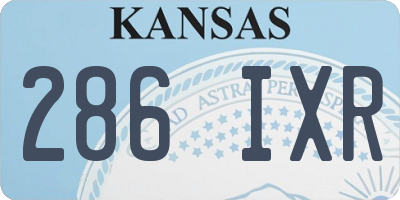 KS license plate 286IXR