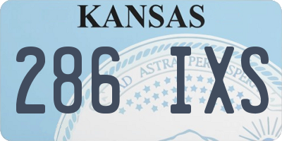 KS license plate 286IXS