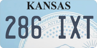 KS license plate 286IXT