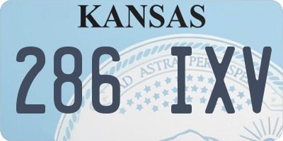 KS license plate 286IXV