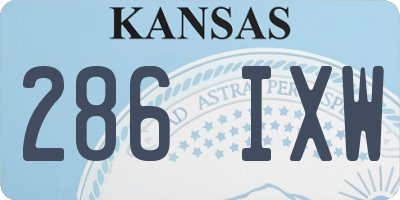 KS license plate 286IXW