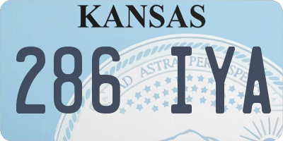KS license plate 286IYA