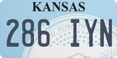 KS license plate 286IYN