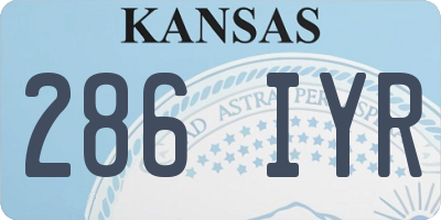 KS license plate 286IYR