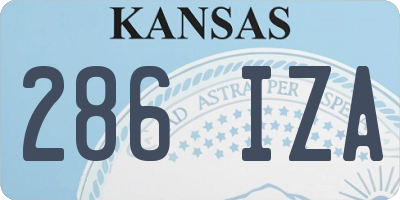 KS license plate 286IZA