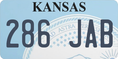 KS license plate 286JAB