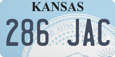 KS license plate 286JAC
