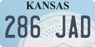 KS license plate 286JAD
