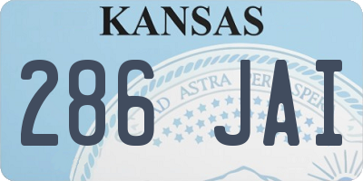 KS license plate 286JAI