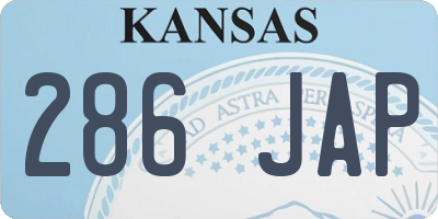 KS license plate 286JAP