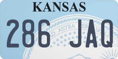 KS license plate 286JAQ