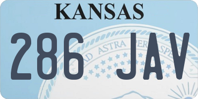 KS license plate 286JAV