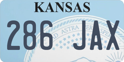 KS license plate 286JAX