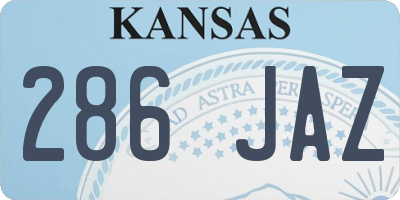 KS license plate 286JAZ