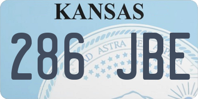 KS license plate 286JBE