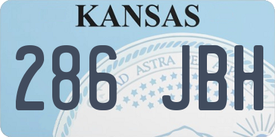 KS license plate 286JBH