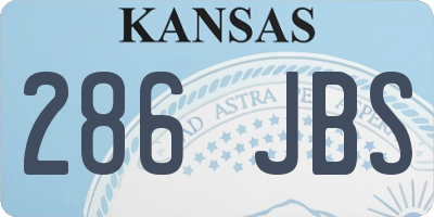 KS license plate 286JBS