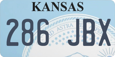 KS license plate 286JBX