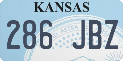 KS license plate 286JBZ