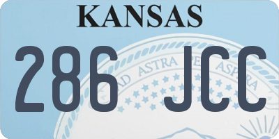 KS license plate 286JCC