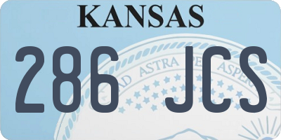 KS license plate 286JCS