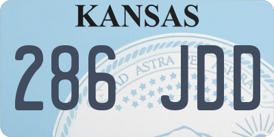 KS license plate 286JDD