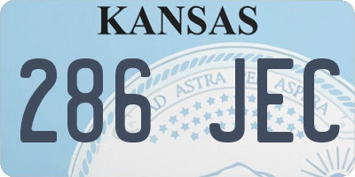 KS license plate 286JEC