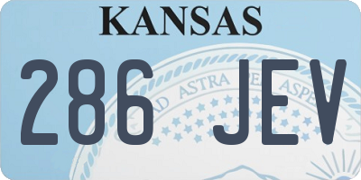 KS license plate 286JEV