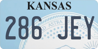 KS license plate 286JEY