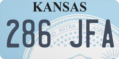 KS license plate 286JFA