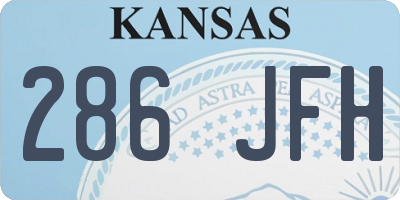 KS license plate 286JFH