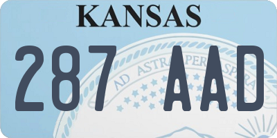 KS license plate 287AAD