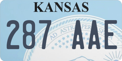 KS license plate 287AAE