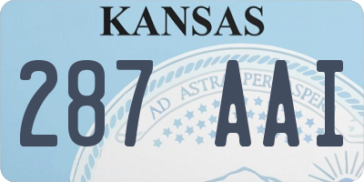 KS license plate 287AAI