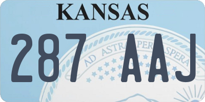 KS license plate 287AAJ