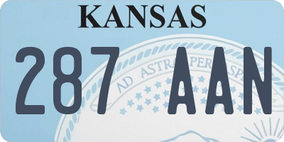 KS license plate 287AAN