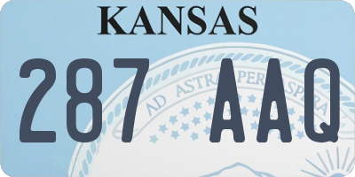 KS license plate 287AAQ