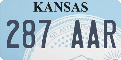 KS license plate 287AAR