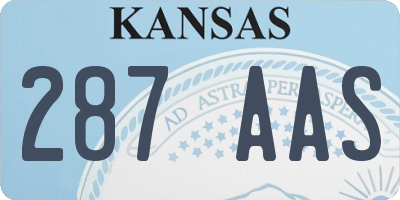 KS license plate 287AAS