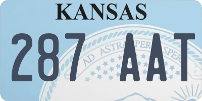 KS license plate 287AAT