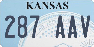 KS license plate 287AAV