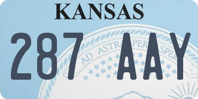 KS license plate 287AAY