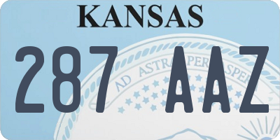 KS license plate 287AAZ