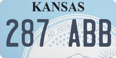 KS license plate 287ABB