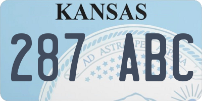 KS license plate 287ABC