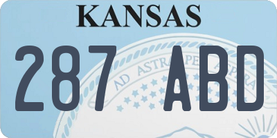 KS license plate 287ABD