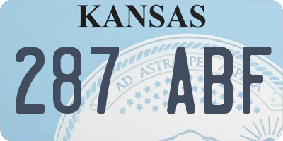 KS license plate 287ABF