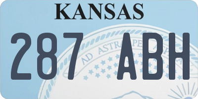 KS license plate 287ABH